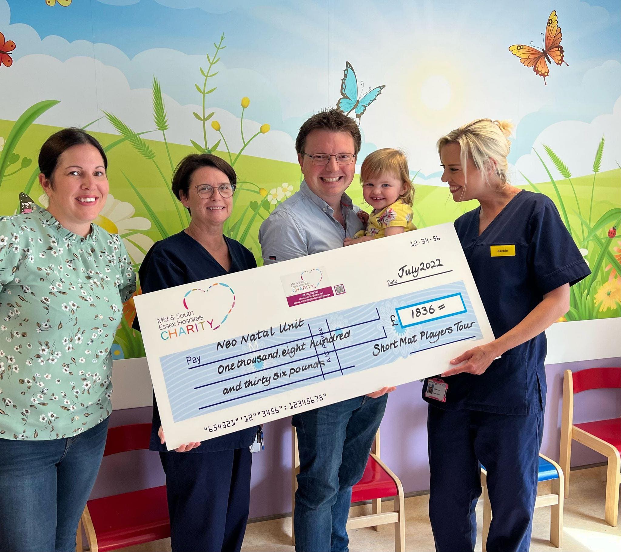 Short Mat Players Tour donate £1836 to the Neo Natal Unit at Broomfield Hospital