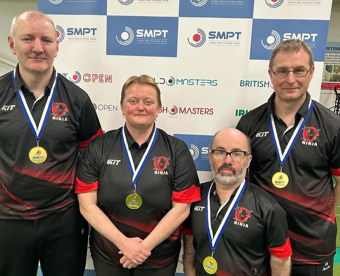 Mark Beattie, Pauline Beattie, Gary Moore & Joe Beattie win the Bowls is Bowls World Fours Masters