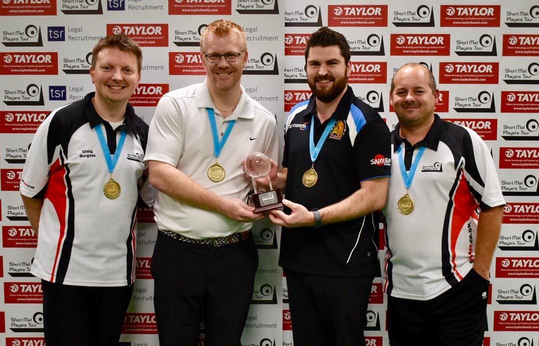 James Trott, Craig Burgess, Simon Pridham & Mikey Ivings win the Taylor Bowls World Fours Masters